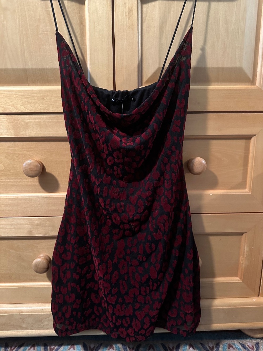 NWT Urban Outfitters Red and Black Leopard Print Dress Large